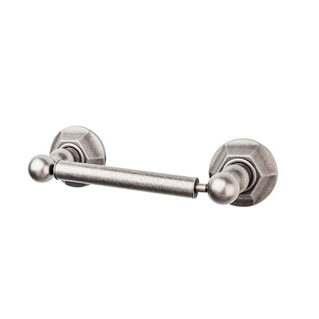 Edwardian Bath Tissue Holder 9-3/8" Long with Hex Backplate Antique Pewter - Top Knobs ED3APB