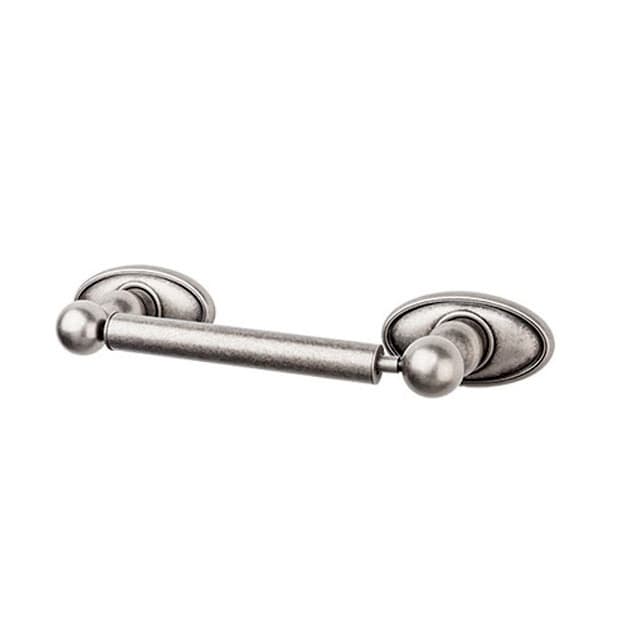 Edwardian Bath Tissue Holder 9-3/8" Long with Oval Backplate Antique Pewter - Top Knobs ED3APC