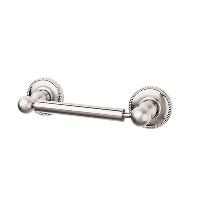 Edwardian Bath Tissue Holder 9-3/8" Long with Beaded Backplate Brushed Satin Nickel - Top Knobs ED3BSNA