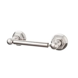 Edwardian Bath Tissue Holder 9-3/8" Long with Hex Backplate Brushed Satin Nickel - Top Knobs ED3BSNB