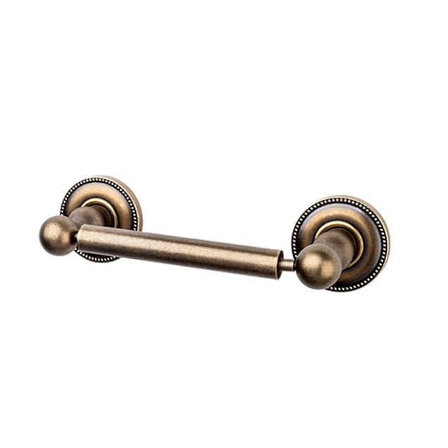 Edwardian Bath Tissue Holder 9-3/8" Long with Beaded Backplate German Bronze - Top Knobs ED3GBZA
