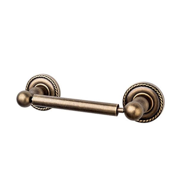 Edwardian Bath Tissue Holder 9-3/8" Long with Rope Backplate German Bronze - Top Knobs ED3GBZF
