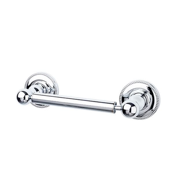 Edwardian Bath Tissue Holder 9-3/8" Long with Beaded Backplate Polished Chrome - Top Knobs ED3PCA