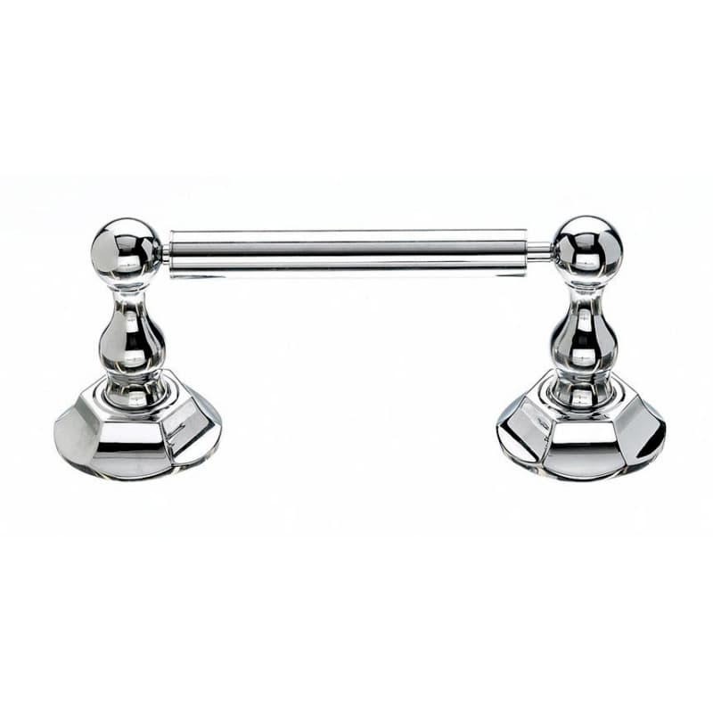 Edwardian Bath Tissue Holder 9-3/8" Long with Hex Backplate Polished Chrome - Top Knobs ED3PCB