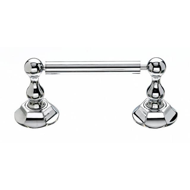 Edwardian Bath Tissue Holder 9-3/8" Long with Hex Backplate Polished Chrome - Top Knobs ED3PCB