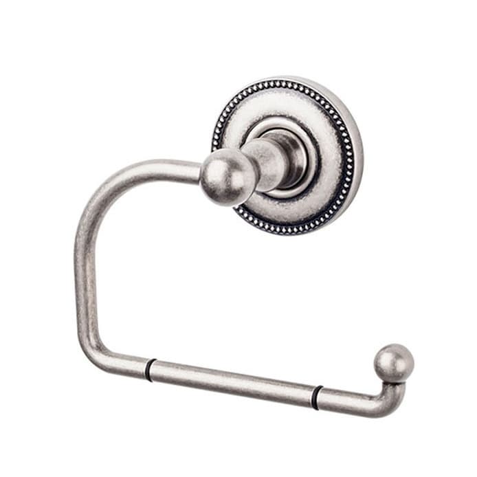 Edwardian Bath Tissue Hook 4-3/8" Long with Beaded Backplate Antique Pewter - Top Knobs ED4APA