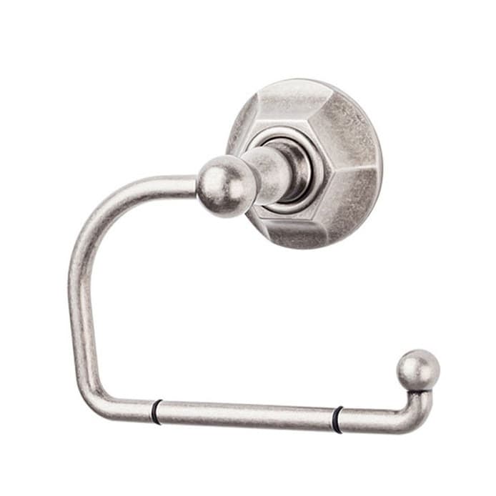 Edwardian Bath Tissue Hook 4-3/4" Long with Hex Backplate Antique Pewter - Top Knobs ED4APB