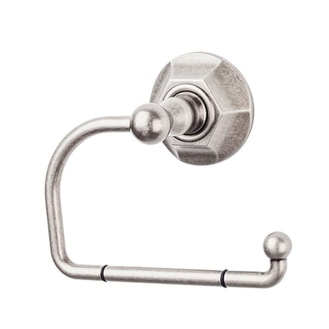 Edwardian Bath Tissue Hook 4-3/4" Long with Hex Backplate Antique Pewter - Top Knobs ED4APB