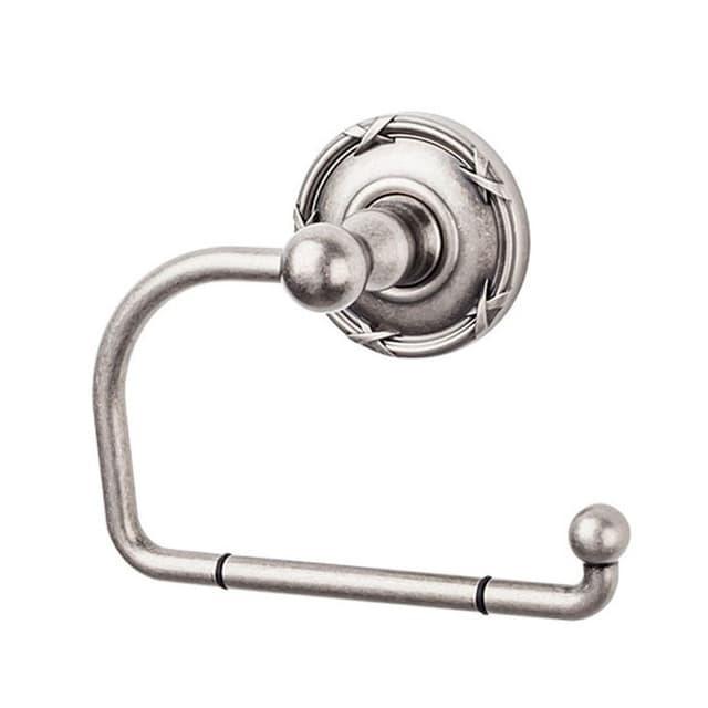 Edwardian Bath Tissue Hook 4-3/4" Long with Ribbon Backplate Antique Pewter - Top Knobs ED4APE