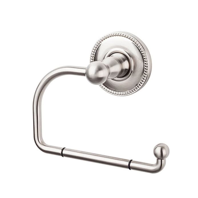 Edwardian Bath Tissue Hook 4-3/8" Long with Beaded Backplate Brushed Satin Nickel - Top Knobs ED4BSNA