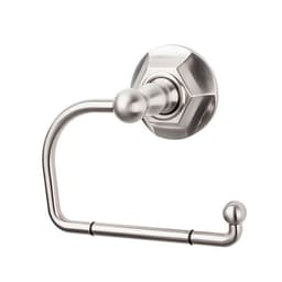 Edwardian Bath Tissue Hook 4-3/4" Long with Hex Backplate Brushed Satin Nickel - Top Knobs ED4BSNB