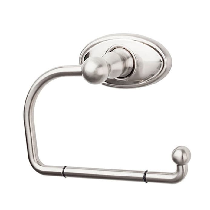 Edwardian Bath Tissue Hook 4-3/4" Long with Oval Backplate Brushed Satin Nickel - Top Knobs ED4BSNC
