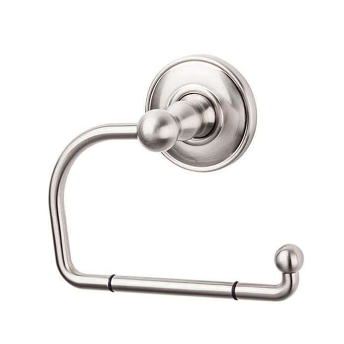 Edwardian Bath Tissue Hook 4-3/4" Long with Plain Backplate Brushed Satin Nickel - Top Knobs ED4BSND