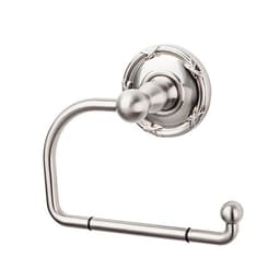 Edwardian Bath Tissue Hook 4-3/4" Long with Ribbon Backplate Brushed Satin Nickel - Top Knobs ED4BSNE