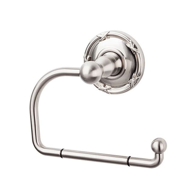 Edwardian Bath Tissue Hook 4-3/4" Long with Ribbon Backplate Brushed Satin Nickel - Top Knobs ED4BSNE