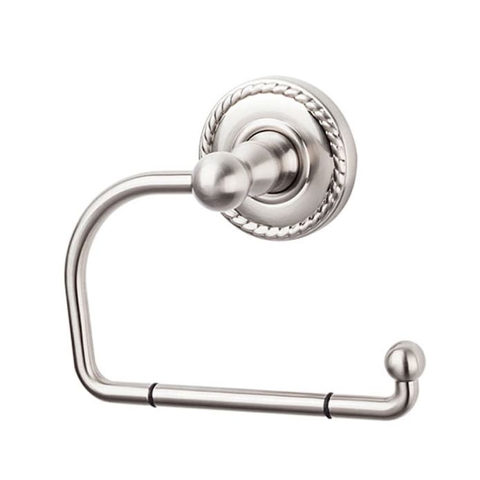 Edwardian Bath Tissue Hook 4-3/8" Long with Rope Backplate Brushed Satin Nickel - Top Knobs ED4BSNF