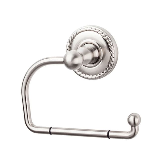 Edwardian Bath Tissue Hook 4-3/8" Long with Rope Backplate Brushed Satin Nickel - Top Knobs ED4BSNF
