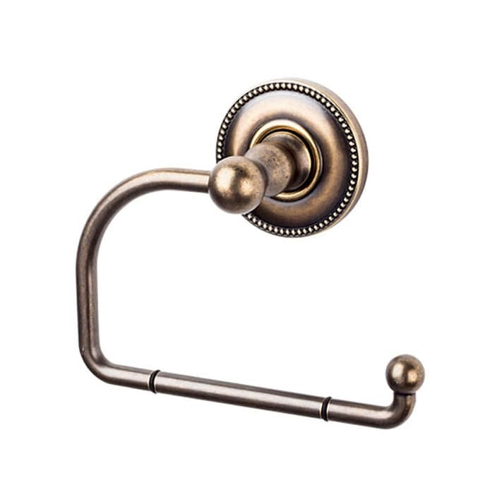 Edwardian Bath Tissue Hook 4-3/8" Long with Beaded Backplate German Bronze - Top Knobs ED4GBZA