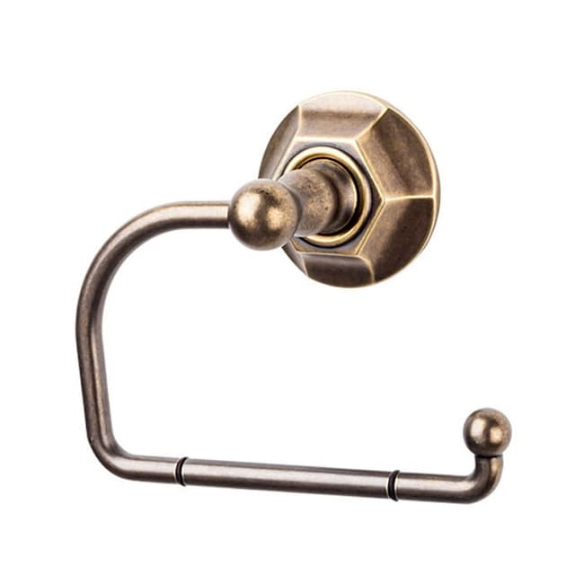 Edwardian Bath Tissue Hook 4-3/4" Long with Hex Backplate German Bronze - Top Knobs ED4GBZB