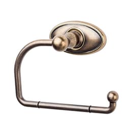 Edwardian Bath Tissue Hook 4-3/4" Long with Oval Backplate German Bronze - Top Knobs ED4GBZC