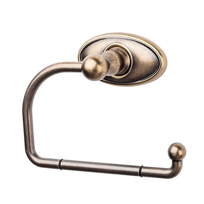 Edwardian Bath Tissue Hook 4-3/4" Long with Oval Backplate German Bronze - Top Knobs ED4GBZC