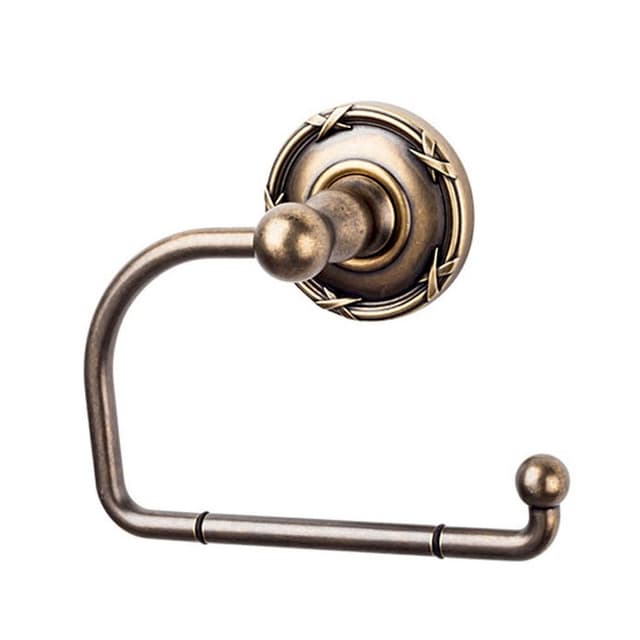 Edwardian Bath Tissue Hook 4-3/4" Long with Ribbon Backplate German Bronze - Top Knobs ED4GBZE