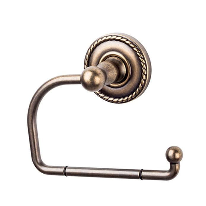 Edwardian Bath Tissue Hook 4-3/8" Long with Rope Backplate German Bronze - Top Knobs ED4GBZF