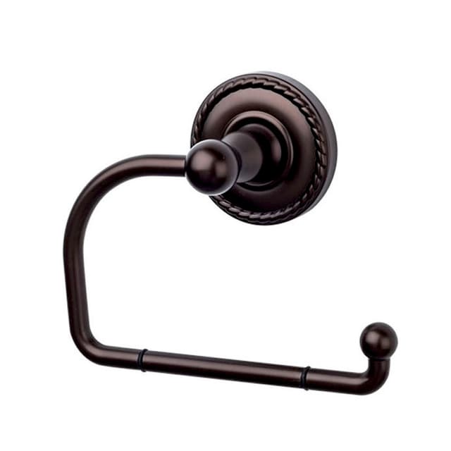 Edwardian Bath Tissue Hook 4-3/8" Long with Rope Backplate Oil Rubbed Bronze - Top Knobs ED4ORBF