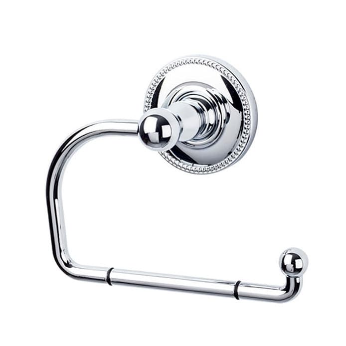 Edwardian Bath Tissue Hook 4-3/8" Long with Beaded Backplate Polished Chrome - Top Knobs ED4PCA