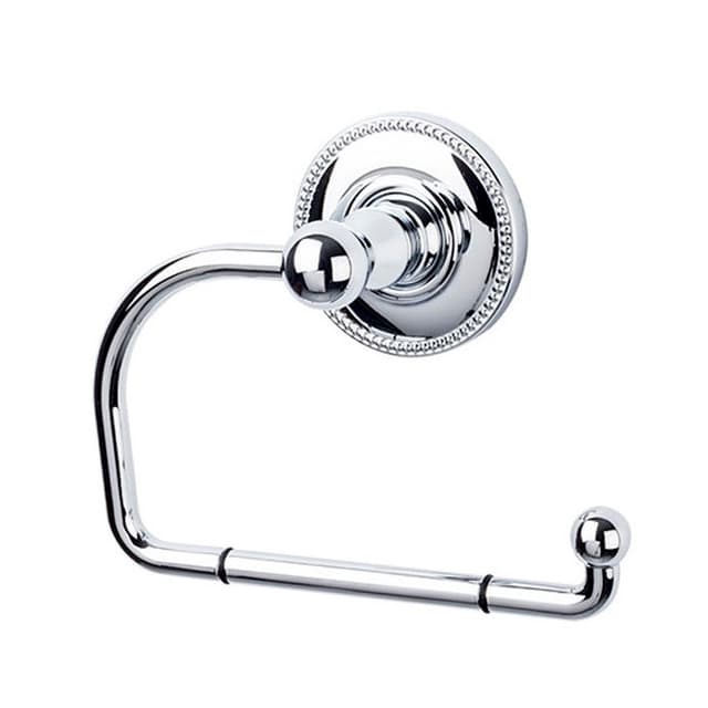 Edwardian Bath Tissue Hook 4-3/8" Long with Beaded Backplate Polished Chrome - Top Knobs ED4PCA