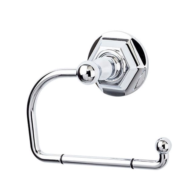 Edwardian Bath Tissue Hook 4-3/4" Long with Hex Backplate Polished Chrome - Top Knobs ED4PCB