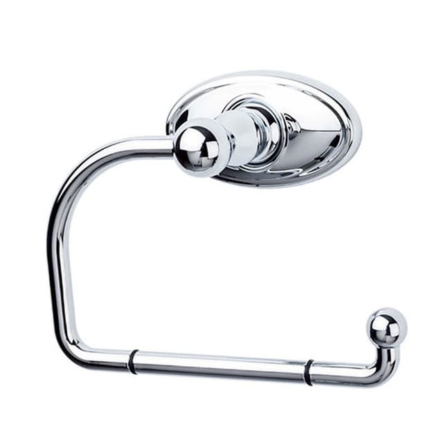 Edwardian Bath Tissue Hook 4-3/4" Long with Oval Backplate Polished Chrome - Top Knobs ED4PCC