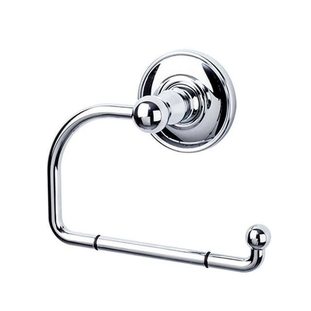 Edwardian Bath Tissue Hook 4-3/4" Long with Plain Backplate Polished Chrome - Top Knobs ED4PCD