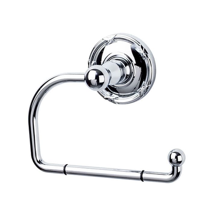 Edwardian Bath Tissue Hook 4-3/4" Long with Ribbon Backplate Polished Chrome - Top Knobs ED4PCE