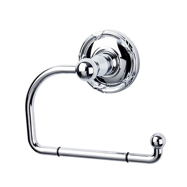 Edwardian Bath Tissue Hook 4-3/4" Long with Ribbon Backplate Polished Chrome - Top Knobs ED4PCE