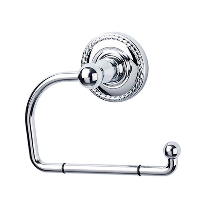 Edwardian Bath Tissue Hook 4-3/8" Long with Rope Backplate Polished Chrome - Top Knobs ED4PCF