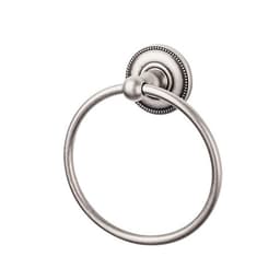 Edwardian Bath Ring 7" Long with Beaded Backplate Antique Pewter - Top Knobs ED5APA