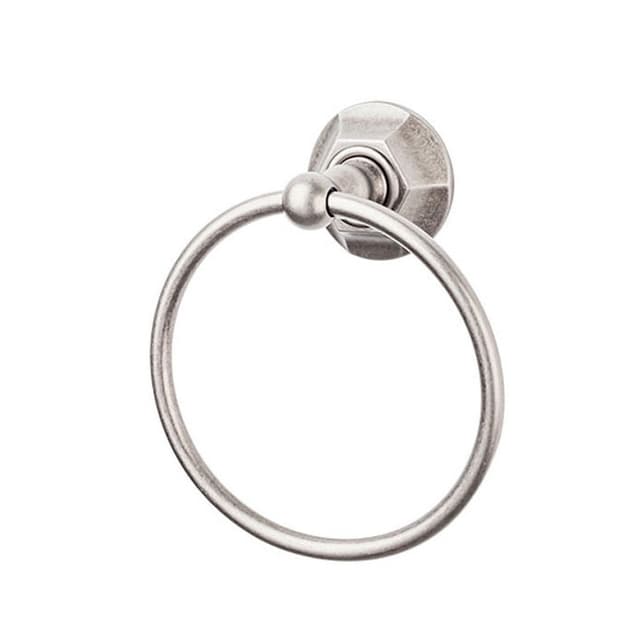 Edwardian Bath Ring 7" Long with Hex Backplate Antique Pewter - Top Knobs ED5APB