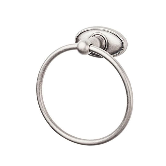 Edwardian Bath Ring 7" Long with Oval Backplate Antique Pewter - Top Knobs ED5APC