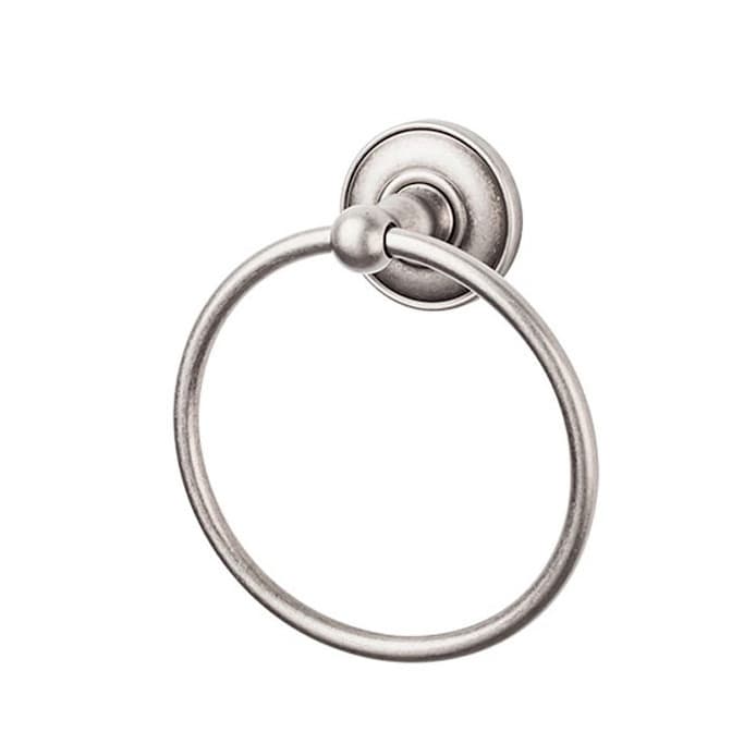Edwardian Bath Ring 7" Long with Plain Backplate Antique Pewter - Top Knobs ED5APD
