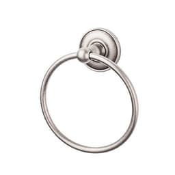 Edwardian Bath Ring 7" Long with Plain Backplate Antique Pewter - Top Knobs ED5APD