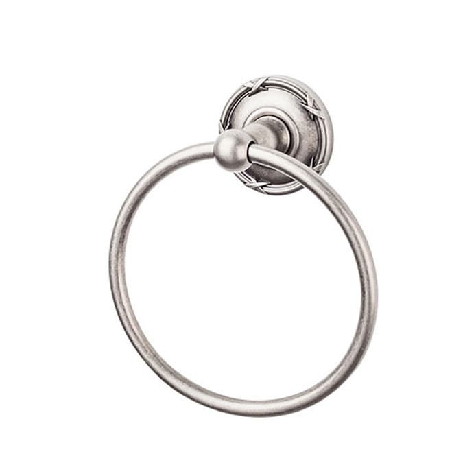 Edwardian Bath Ring 7" Long with Ribbon Backplate Antique Pewter - Top Knobs ED5APE