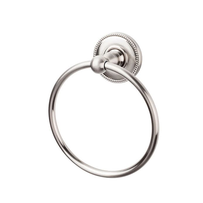 Edwardian Bath Ring 7" Long with Beaded Backplate Brushed Satin Nickel - Top Knobs ED5BSNA