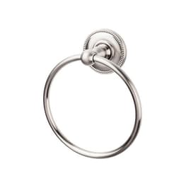 Edwardian Bath Ring 7" Long with Beaded Backplate Brushed Satin Nickel - Top Knobs ED5BSNA