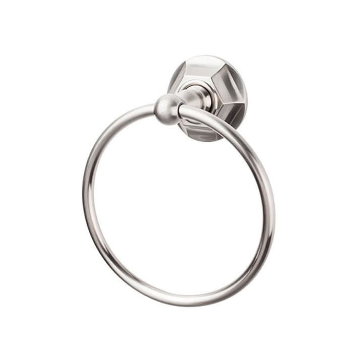 Edwardian Bath Ring 7" Long with Hex Backplate Brushed Satin Nickel - Top Knobs ED5BSNB