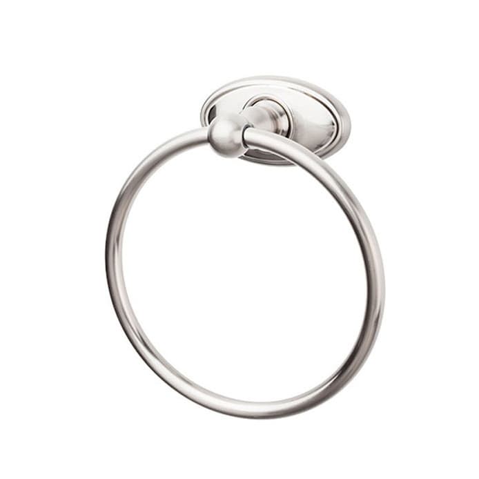 Edwardian Bath Ring 7" Long with Oval Backplate Brushed Satin Nickel - Top Knobs ED5BSNC