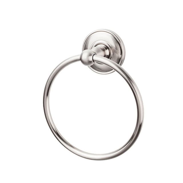 Edwardian Bath Ring 7" Long with Plain Backplate Brushed Satin Nickel - Top Knobs ED5BSND