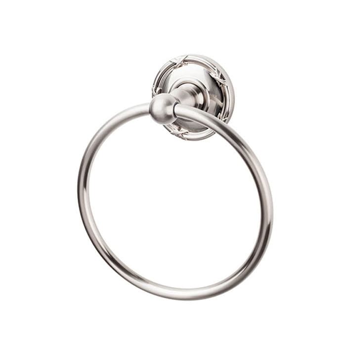 Edwardian Bath Ring 7" Long with Ribbon Backplate Brushed Satin Nickel - Top Knobs ED5BSNE
