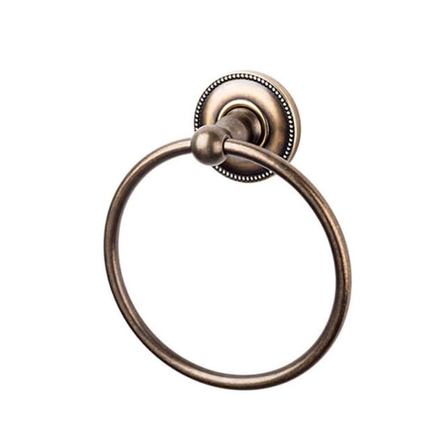 Edwardian Bath Ring 7" Long with Beaded Backplate German Bronze - Top Knobs ED5GBZA
