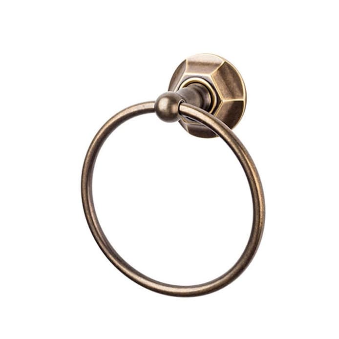 Edwardian Bath Ring 7" Long with Hex Backplate German Bronze - Top Knobs ED5GBZB